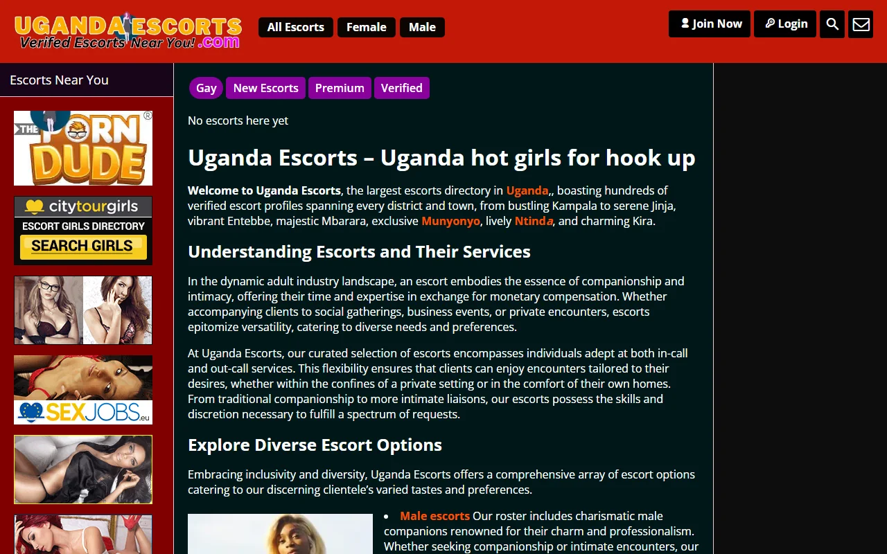 Screenshot of Ugandaescorts
